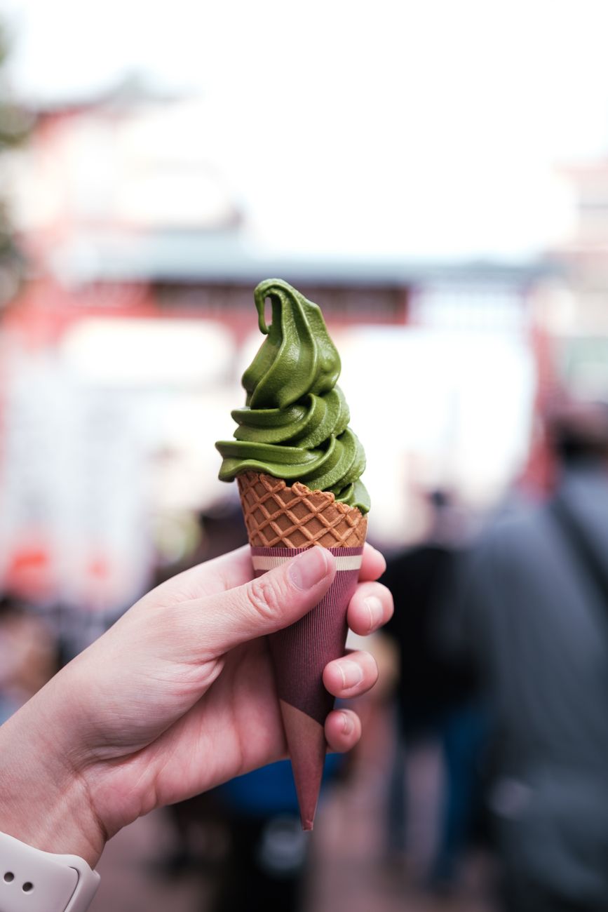 Vibrant green matcha powder in a ceramic bowl beside bamboo whisk in traditional Nishio tea garden setting.