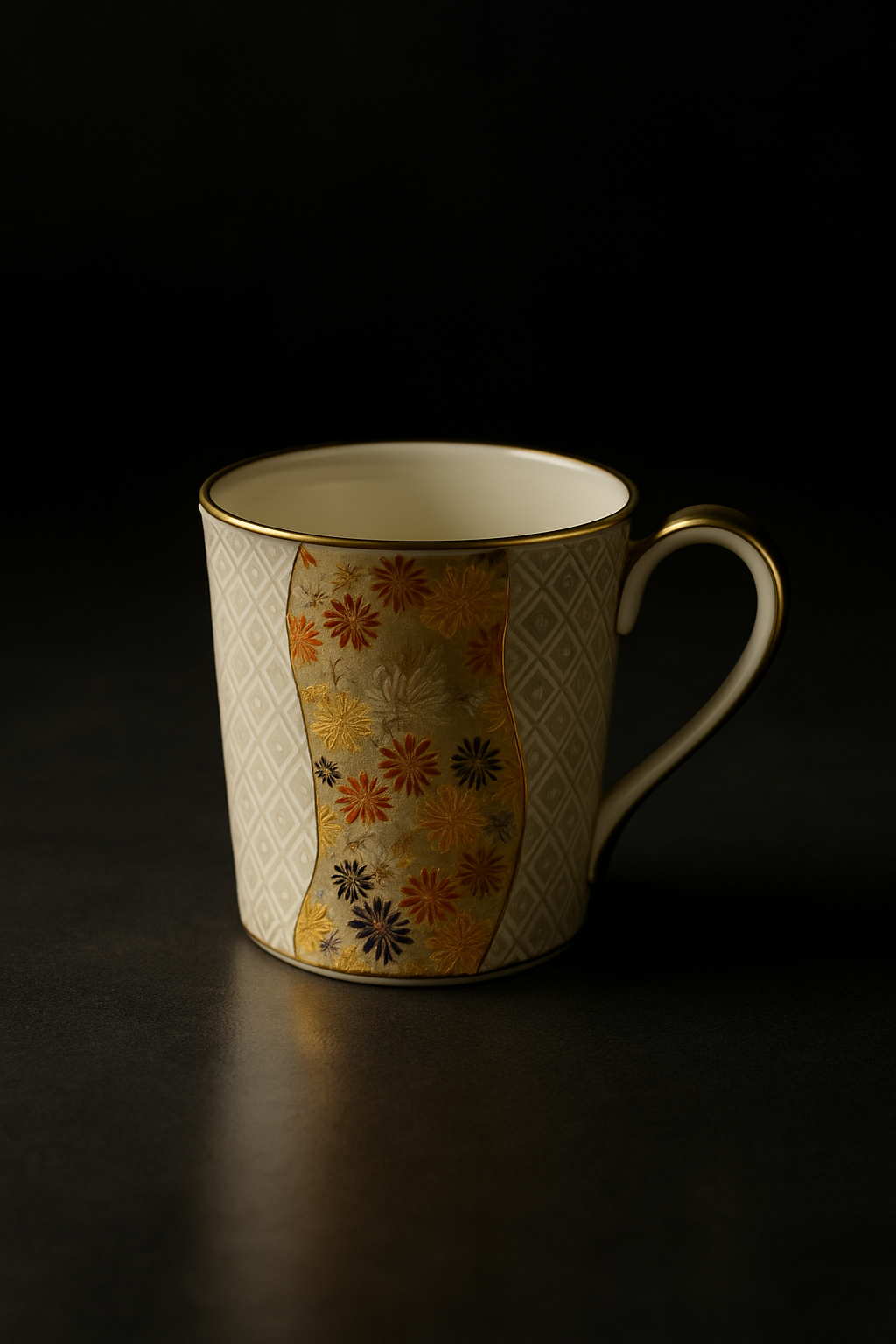 Traditional Kutani ware porcelain bowl displaying vibrant hand-painted patterns in red, green, yellow, purple, and navy blue glazes.