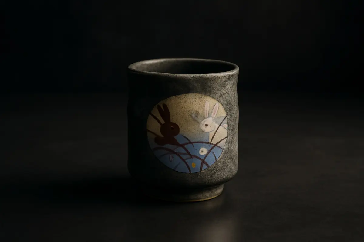 Shoji Hamada's rustic ceramic bowl with iron glaze and brush decoration exemplifying Mashiko folk pottery's mingei aesthetic principles.